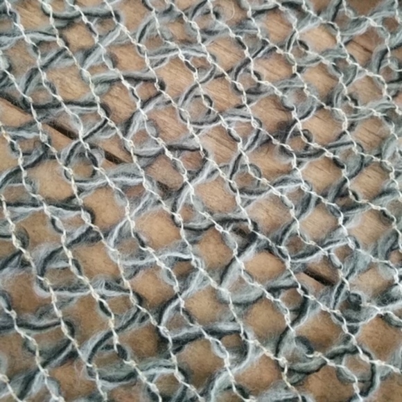 Large sage green open weave throw | blanket - Picture 3 of 3